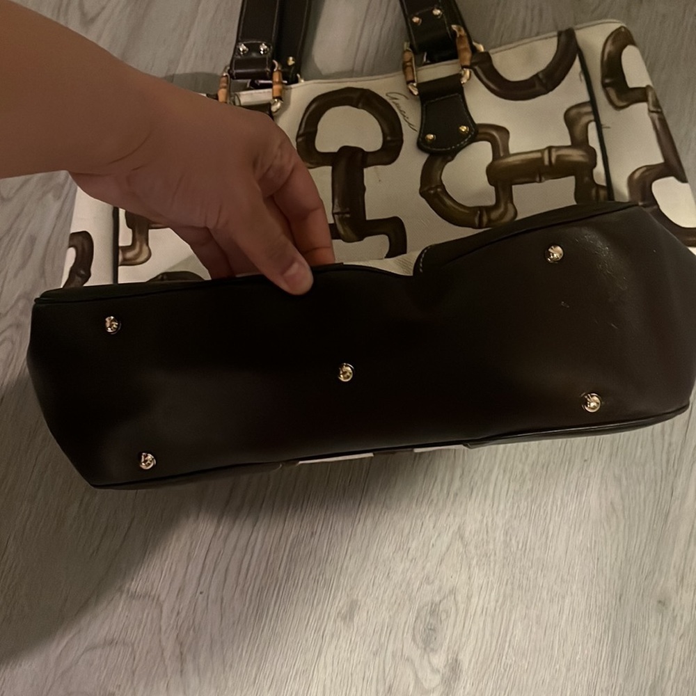 Like new Gucci Bamboo Tote Horsebit Print Canvas​ - Picture 5 of 9